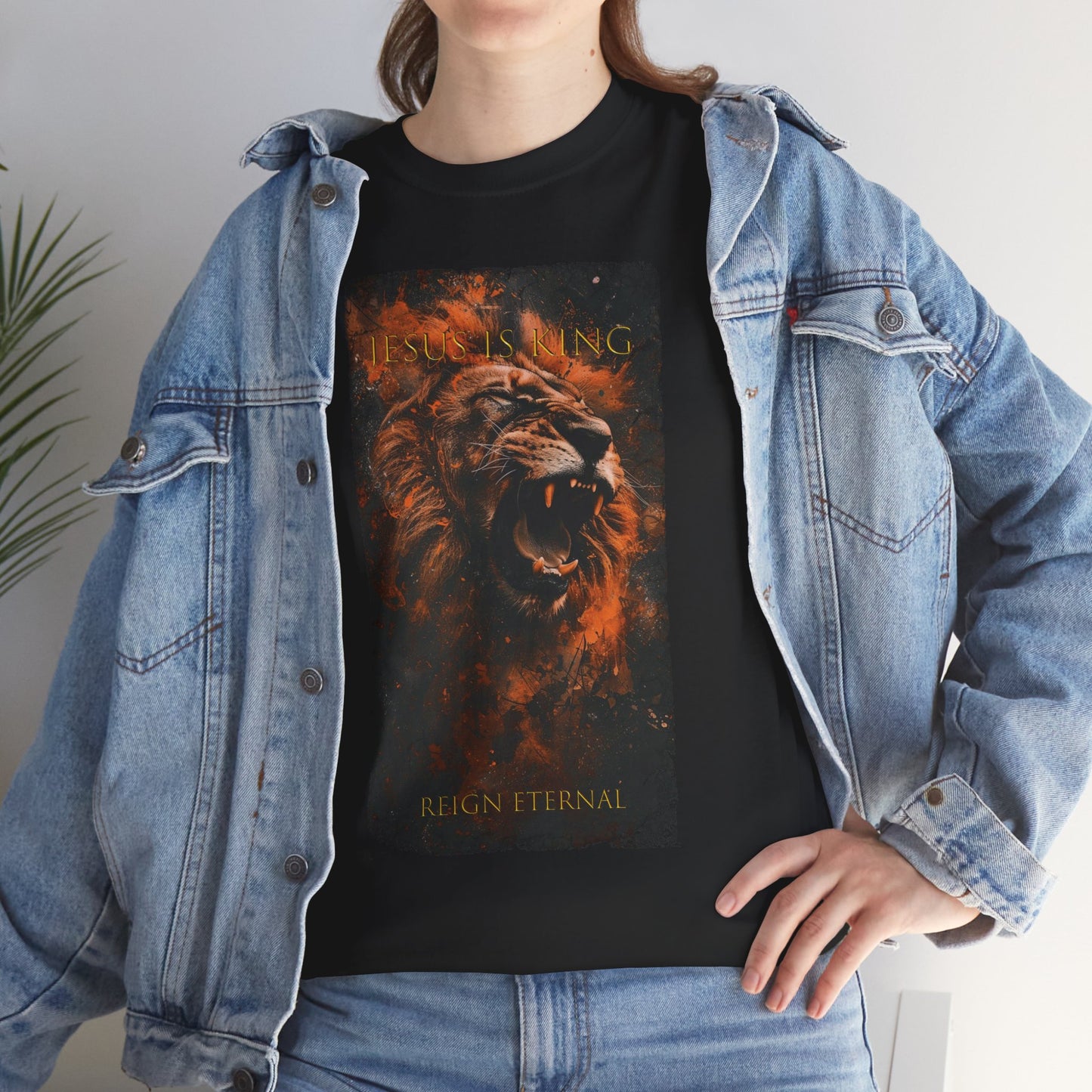 Jesus is King T-Shirt - Bold Christian Lion Design