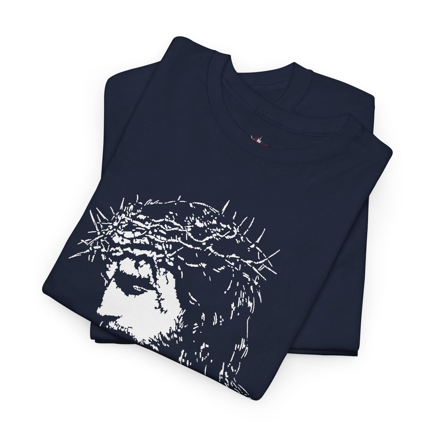 Crown of Thorns Jesus T-Shirt | Edgy Gritty Christian Portrait Tee | Bold Faith Streetwear Graphic | Men's Jesus Face Shirt