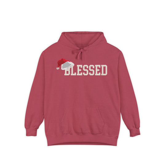 Blessed Christmas Hoodie | Santa Hat Chenille Patch | Oversized Christian Hoodie | Faith Gift