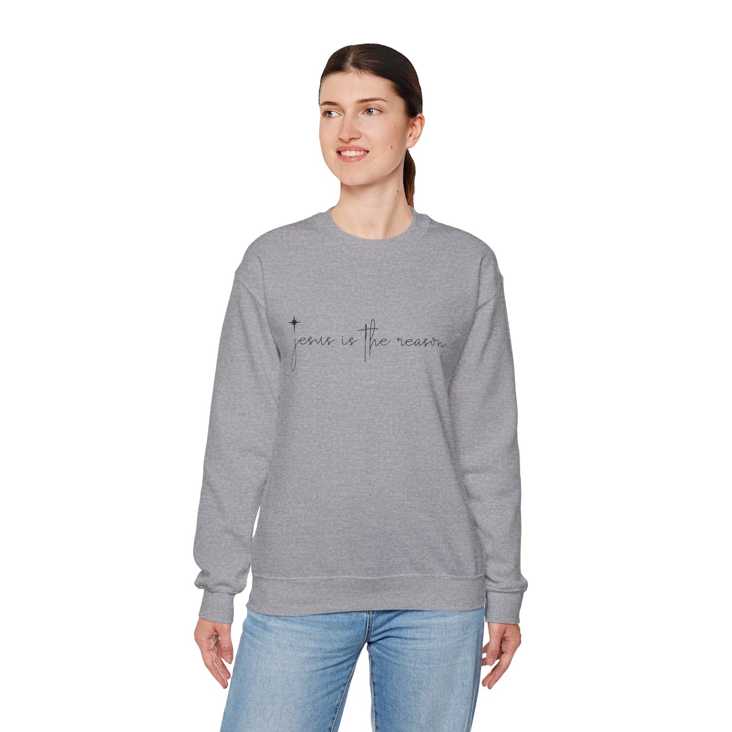 Jesus is the Reason Christmas Crewneck Sweatshirt Women Christian Holiday Gift