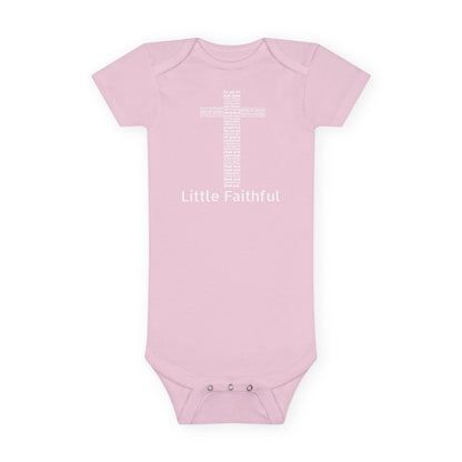 Little Faithful Cross Bible Verse Baby Onesie