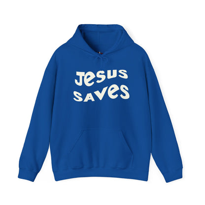 Women’s Christian hoodie with 'Jesus Saves' text, floral cross design, faith apparel for women

