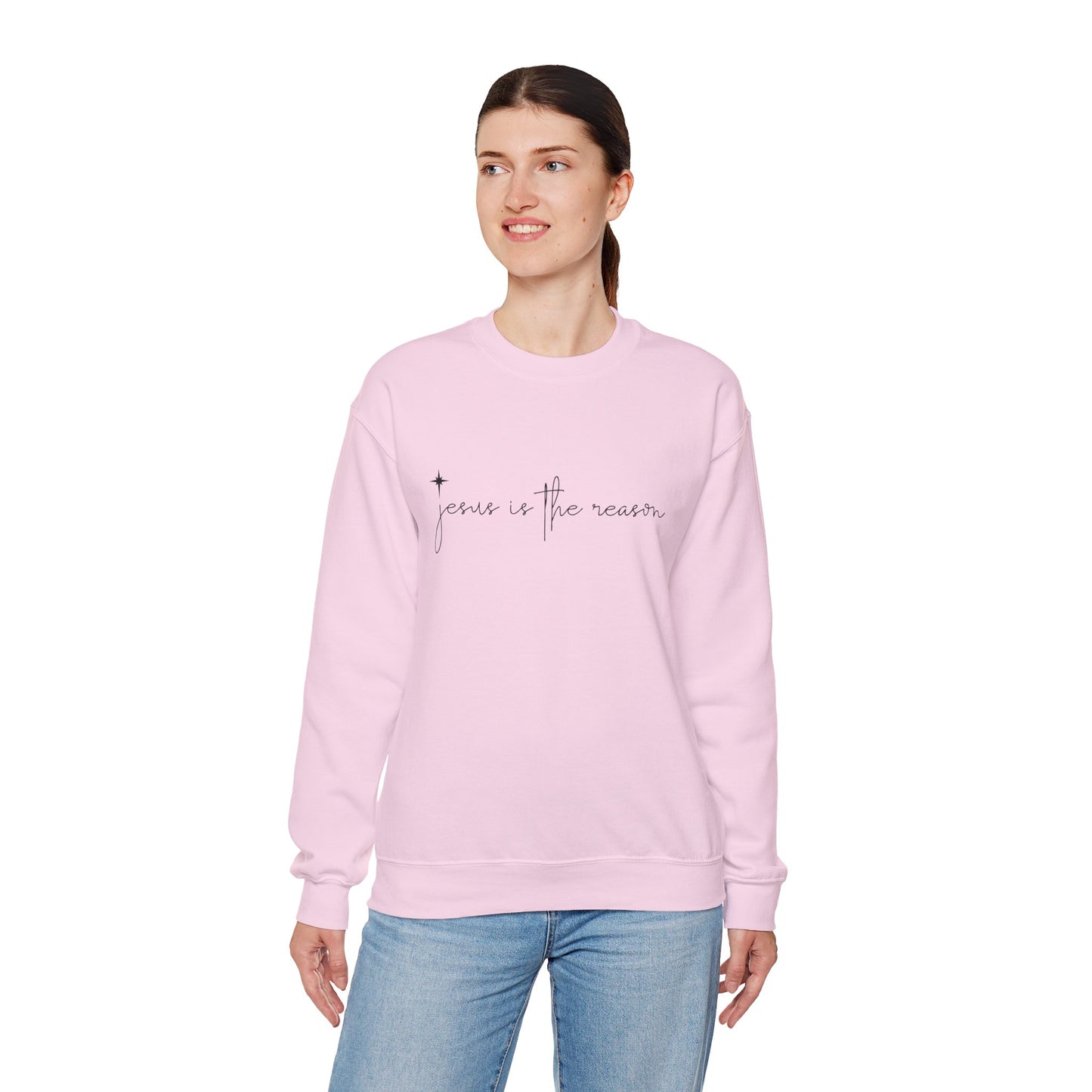 Jesus is the Reason Christmas Crewneck Sweatshirt Women Christian Holiday Gift