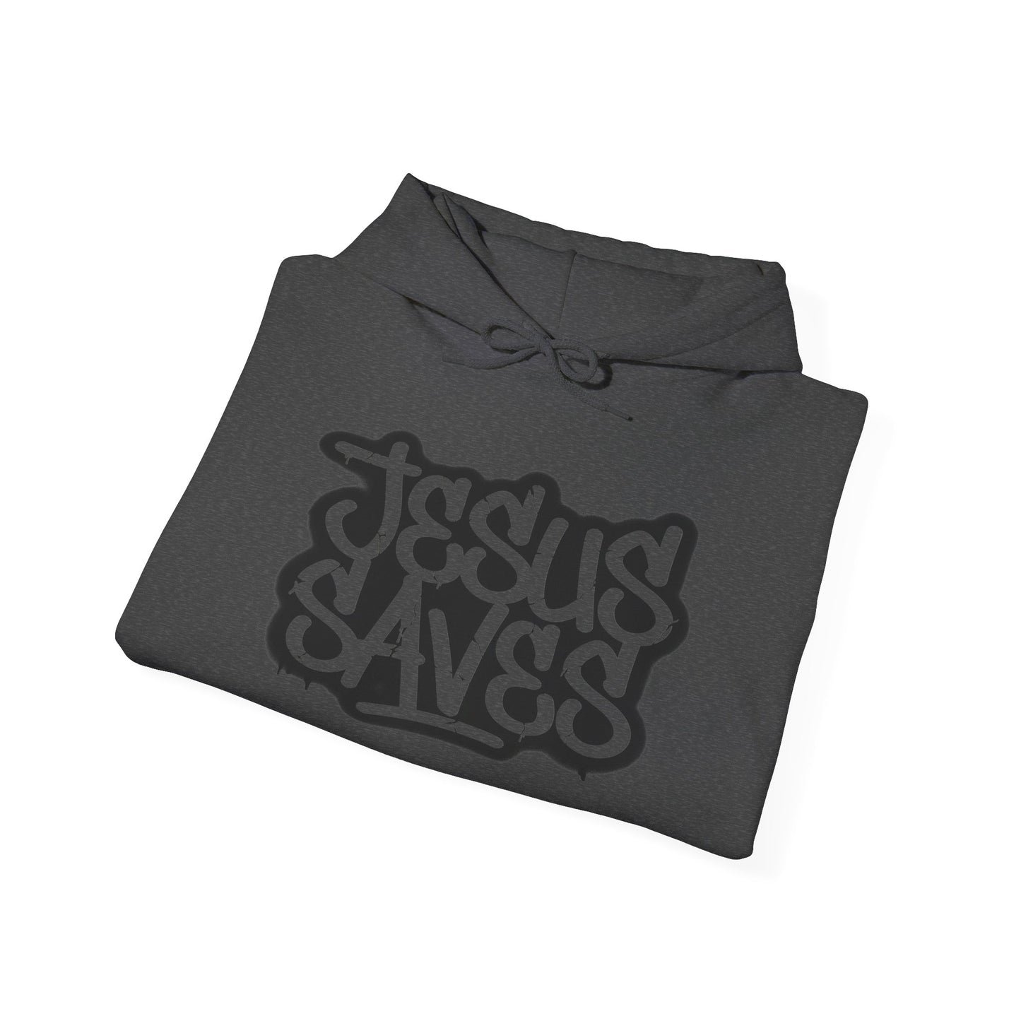 Jesus Saves graffiti hoodie front view white unisex  

