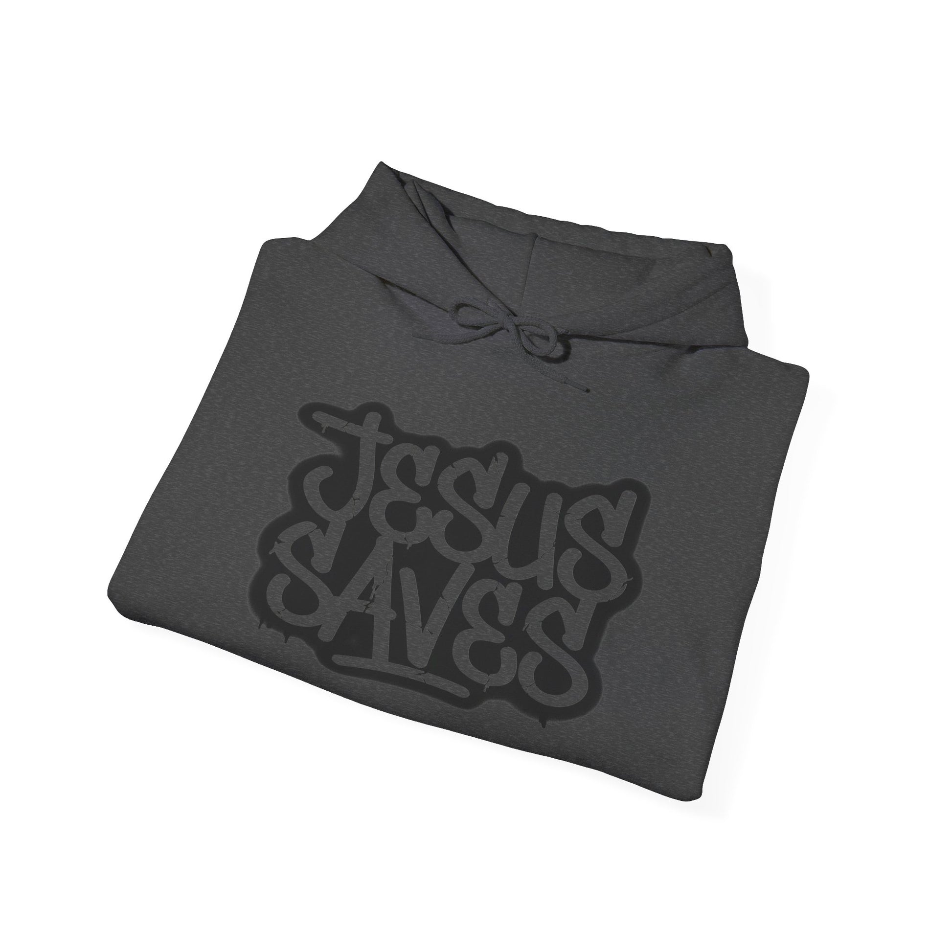 Jesus Saves graffiti hoodie front view white unisex  

