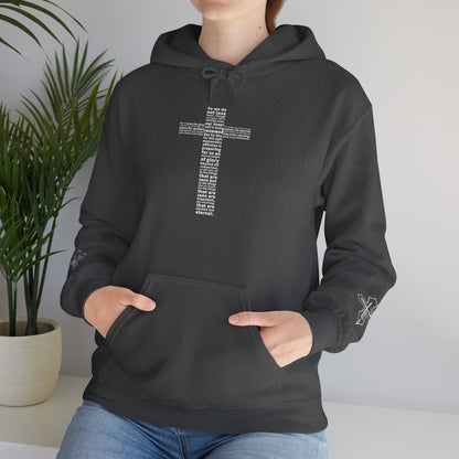 Faith Hoodie with White Cross Bible Verse Design