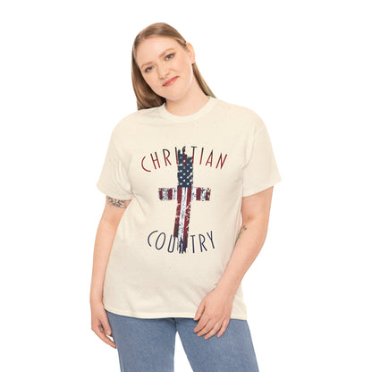 Christian Country American Flag Cross T-Shirt