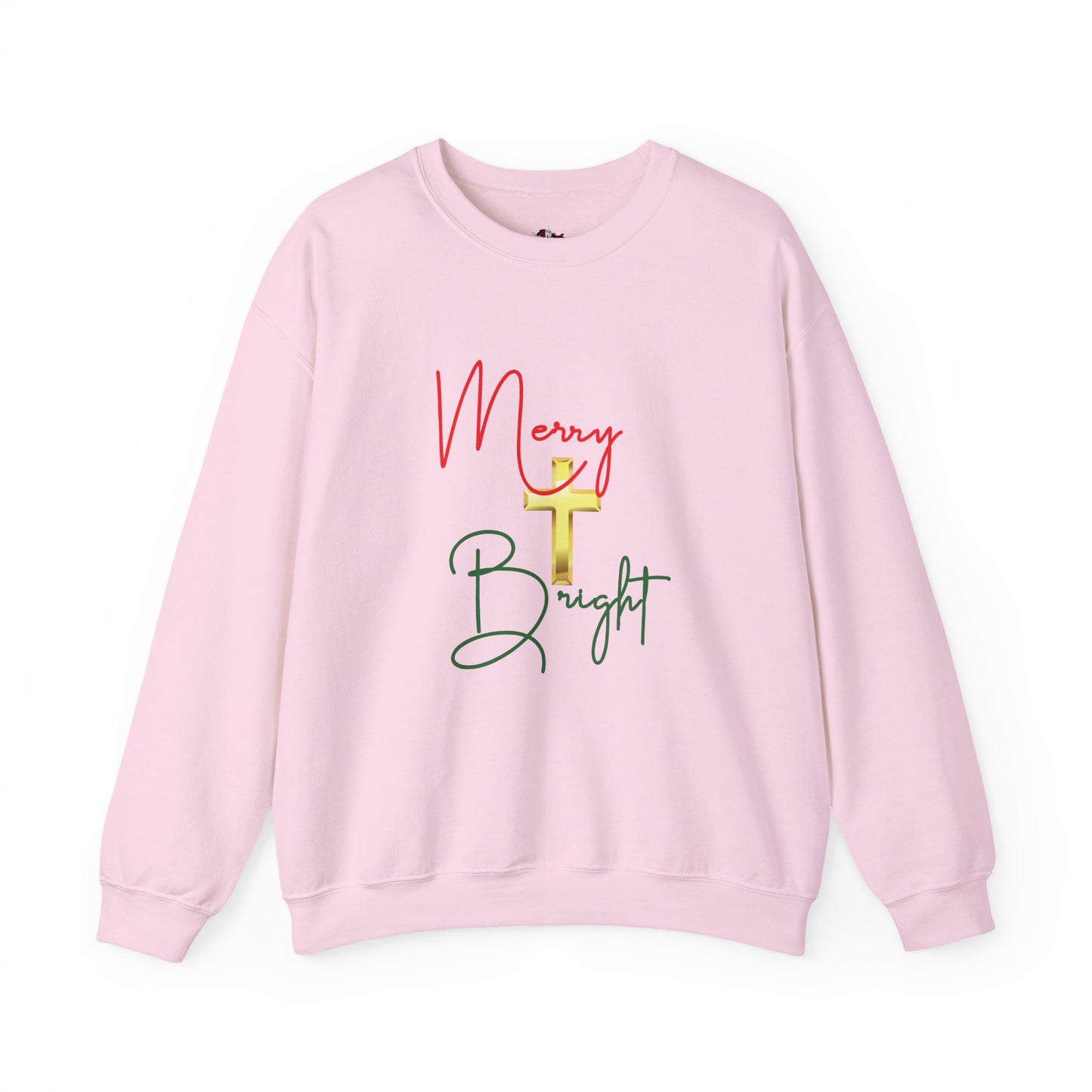 Merry & Bright Gold Cross Christmas Shirt – Faith Holiday Tee