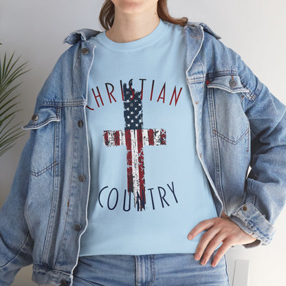 Christian Country American Flag Cross T-Shirt