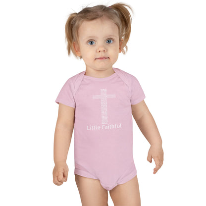 Little Faithful Cross Bible Verse Baby Onesie