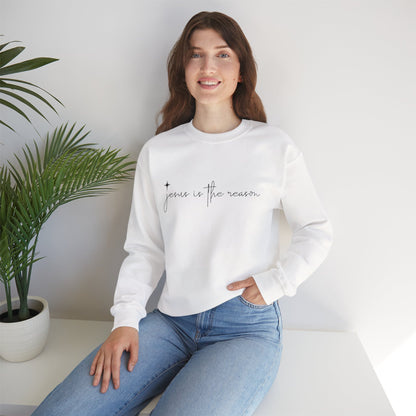 Jesus is the Reason Christmas Crewneck Sweatshirt Women Christian Holiday Gift