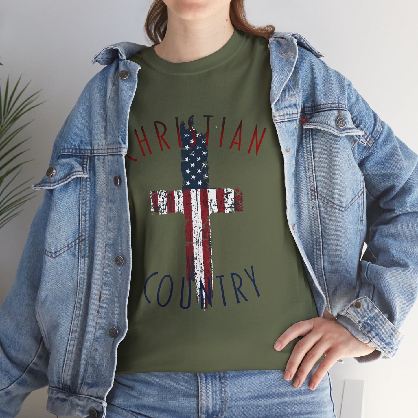 Christian Country American Flag Cross T-Shirt