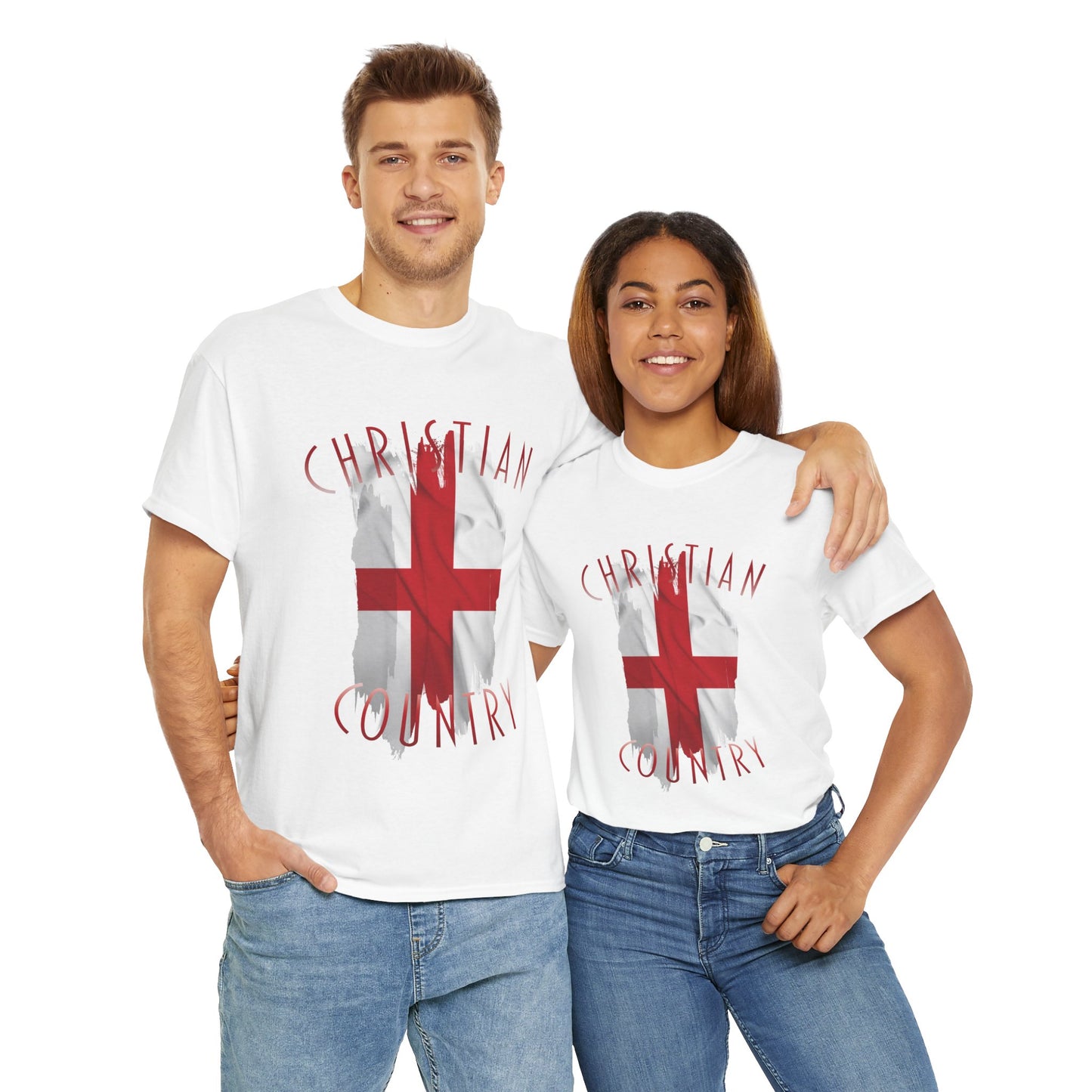 Christian Country England Flag T-Shirt, Unisex Graphic Tee, Faith-Based British Pride Apparel, Spiritual Gift