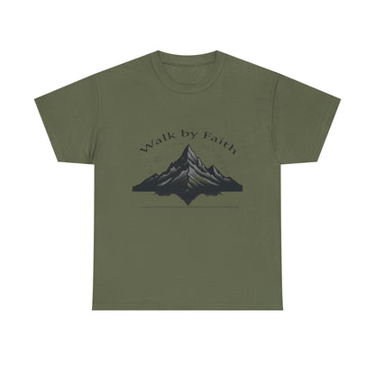 Walk by Faith T-Shirt | Matthew 17:20 Christian Mountain Tee