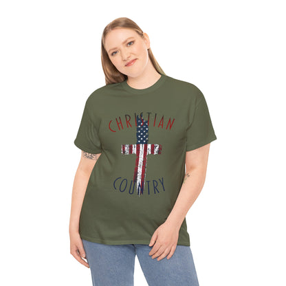 Christian Country American Flag Cross T-Shirt