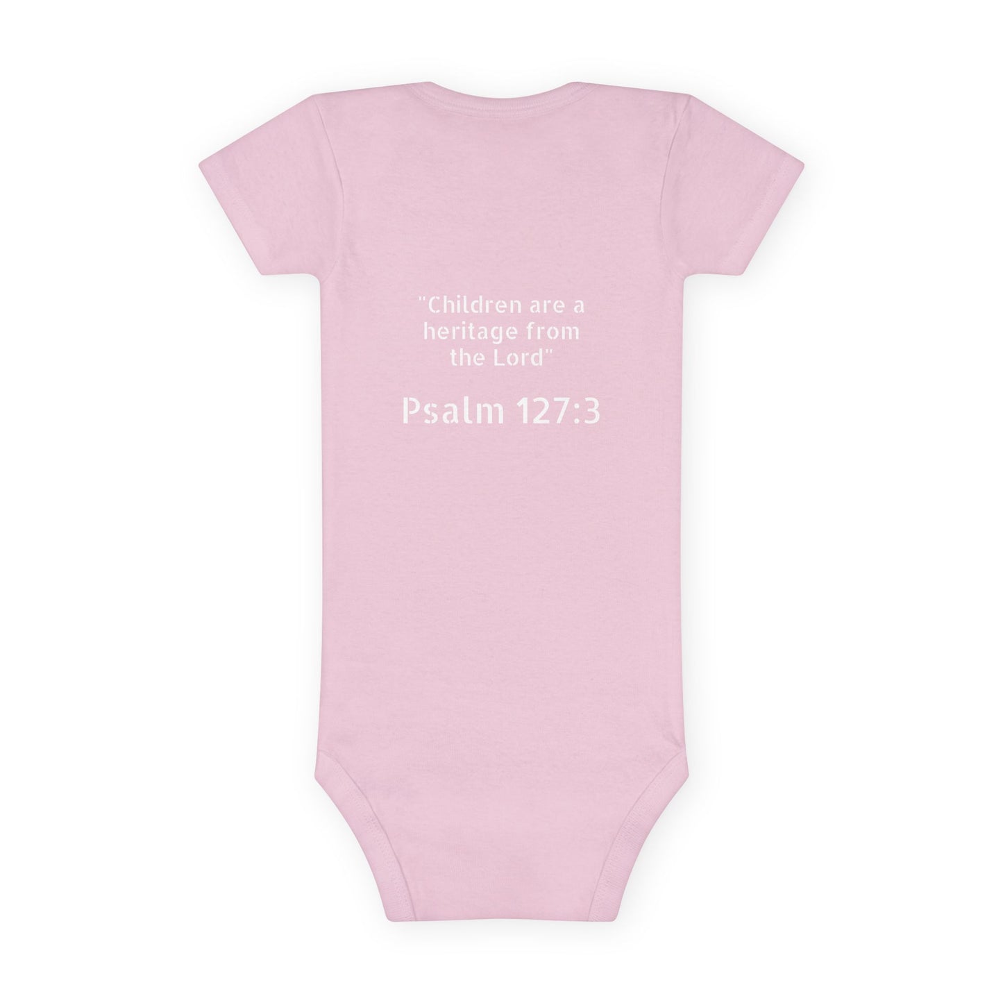 Little Faithful Cross Bible Verse Baby Onesie