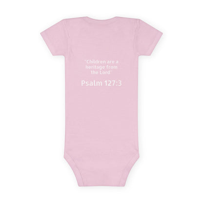 Little Faithful Cross Bible Verse Baby Onesie