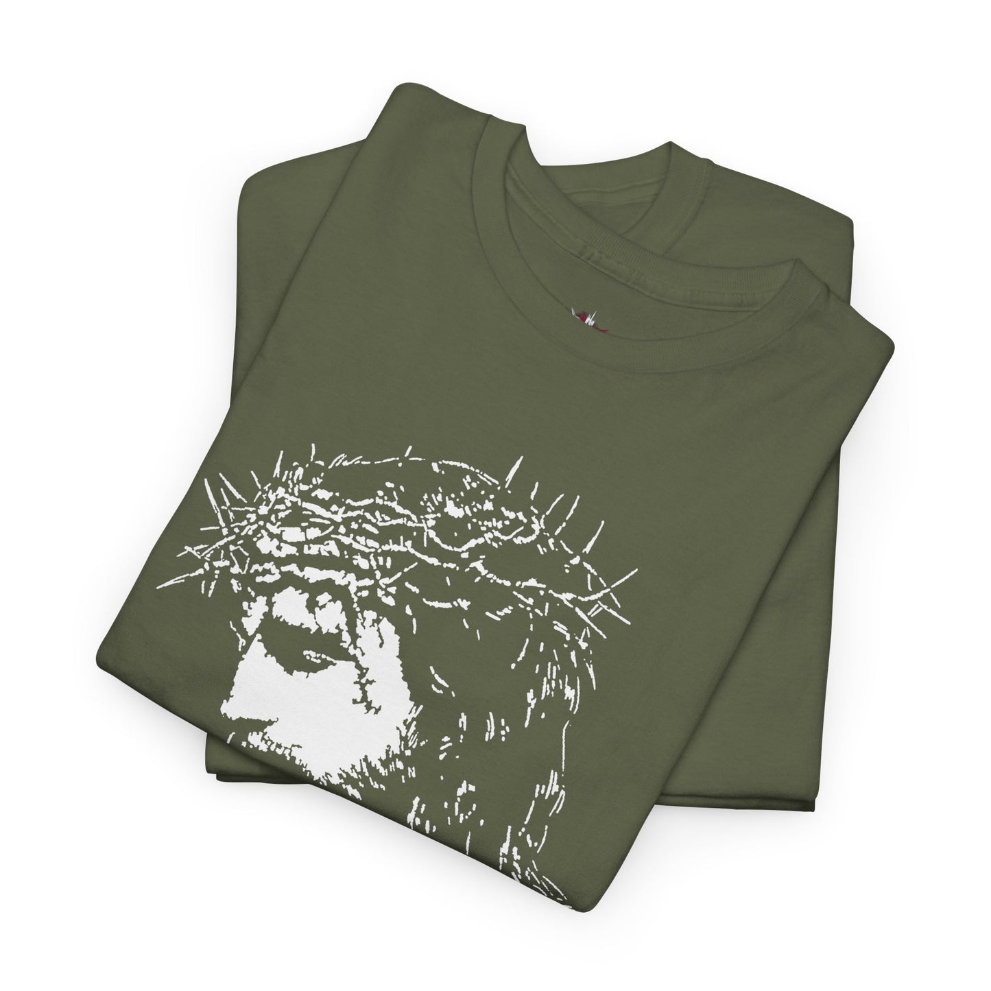 Crown of Thorns Jesus T-Shirt | Edgy Gritty Christian Portrait Tee | Bold Faith Streetwear Graphic | Men's Jesus Face Shirt