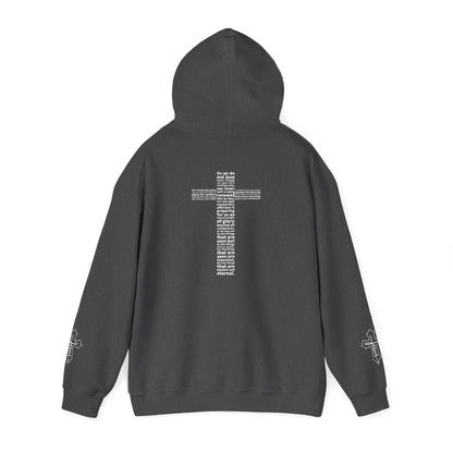 Faith Hoodie with White Cross Bible Verse Design
