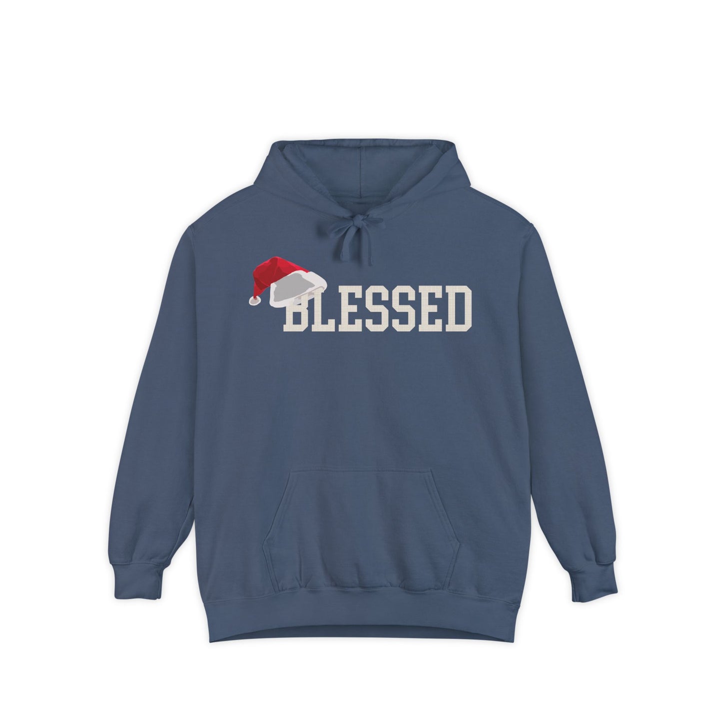 Blessed Christmas Hoodie | Santa Hat Chenille Patch | Oversized Christian Hoodie | Faith Gift