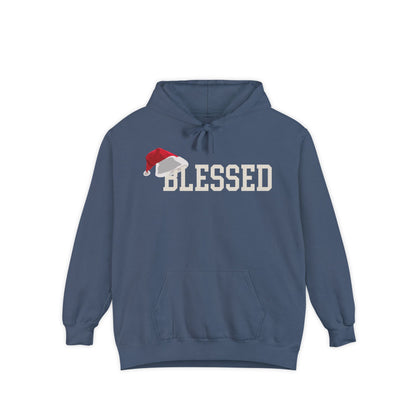 Blessed Christmas Hoodie | Santa Hat Chenille Patch | Oversized Christian Hoodie | Faith Gift