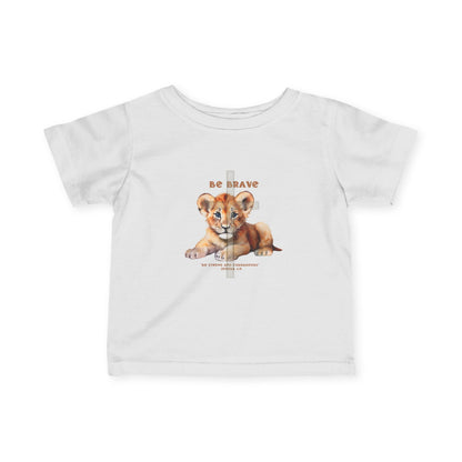 Be Brave Infant Christian T-Shirt | Lion Cub Joshua 1:9
