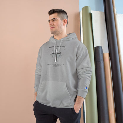 Chaos Conquered Christian Champion Hoodie | Philippians 4:13 Men's Faith Pullover