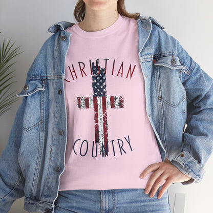 Christian Country American Flag Cross T-Shirt