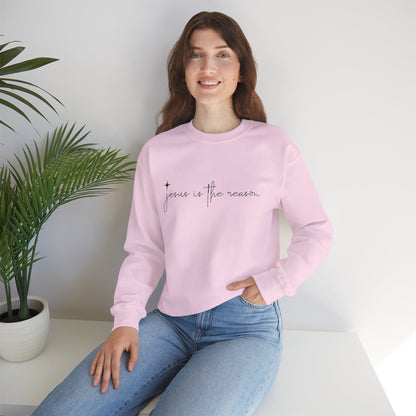 Jesus is the Reason Christmas Crewneck Sweatshirt Women Christian Holiday Gift