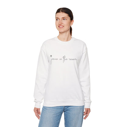 Jesus is the Reason Christmas Crewneck Sweatshirt Women Christian Holiday Gift