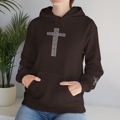 Faith Hoodie with White Cross Bible Verse Design