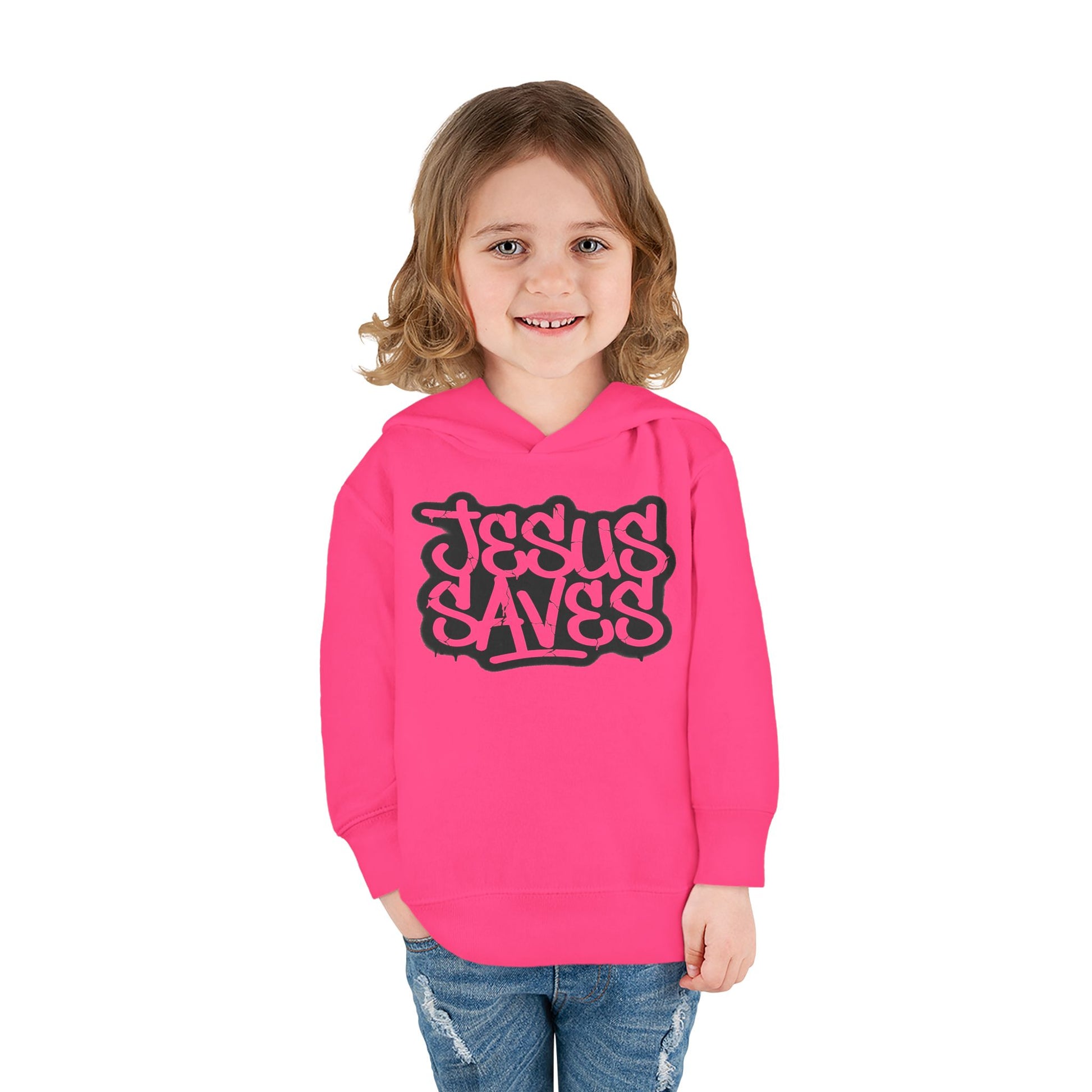 Jesus Saves graffiti youth hoodie front view

