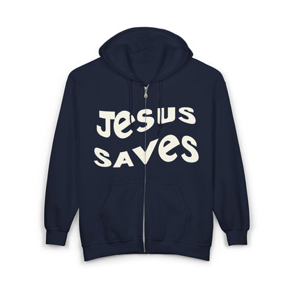 Jesus Saves hoodie, black Christian apparel, faith-based gift, cozy casual wear.

