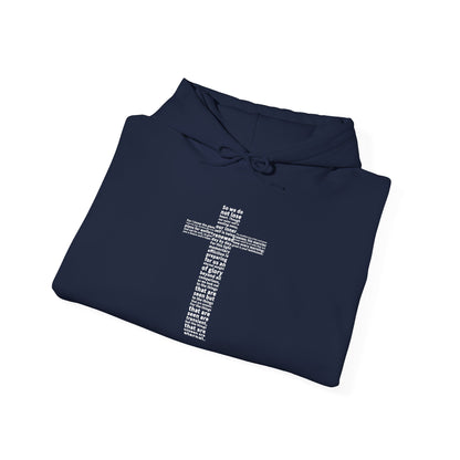 Faith Hoodie with White Cross Bible Verse Design