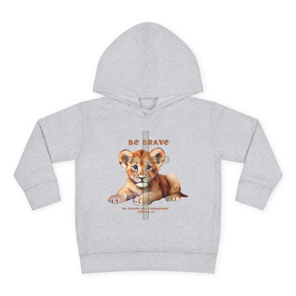 Be Brave Toddler Christian Hoodie | Lion Cub Joshua 1:9