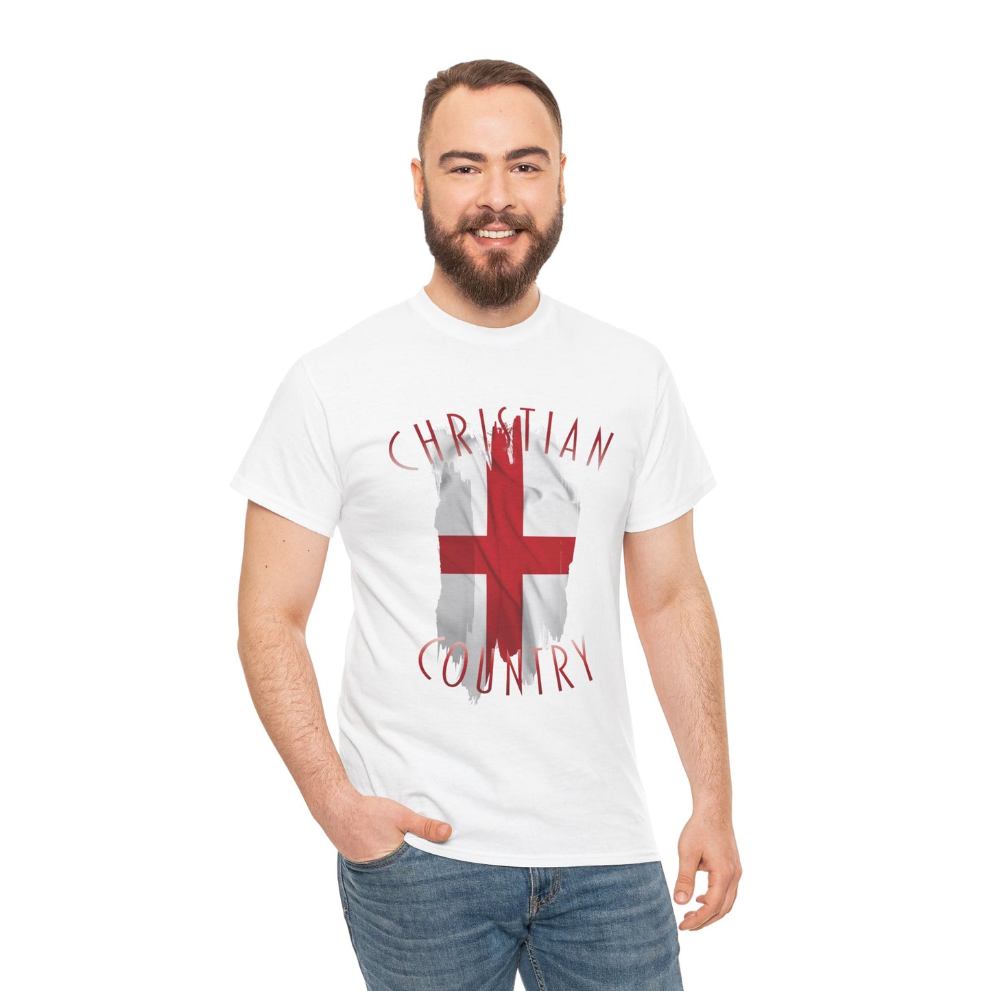Christian Country England Flag T-Shirt, Unisex Graphic Tee, Faith-Based British Pride Apparel, Spiritual Gift