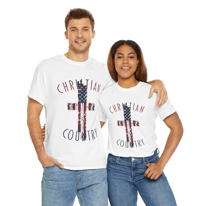 Christian Country American Flag Cross T-Shirt