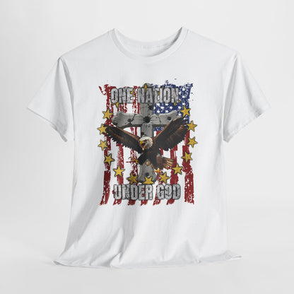 One Nation Under God T-Shirt – Patriotic Christian Eagle Cross Tee | Faith & Freedom Apparel