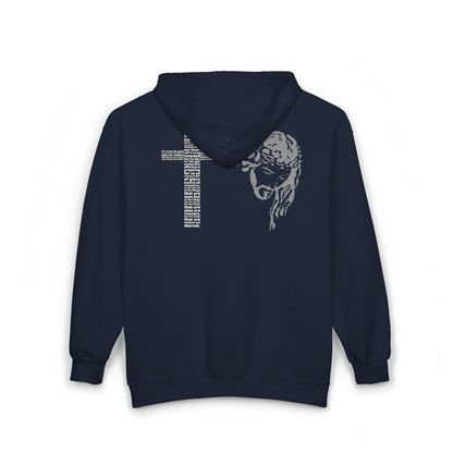 Jesus Face & Cross Hoodie, Unisex Bible Verse Graphic Hoodie, Faith-Based Apparel, Christian Streetwear, Spiritual Gift