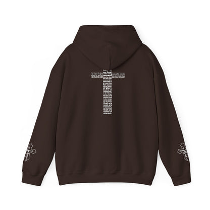Faith Hoodie with White Cross Bible Verse Design