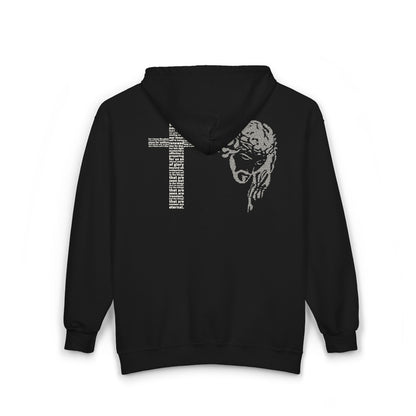 Jesus Face & Cross Hoodie, Unisex Bible Verse Graphic Hoodie, Faith-Based Apparel, Christian Streetwear, Spiritual Gift