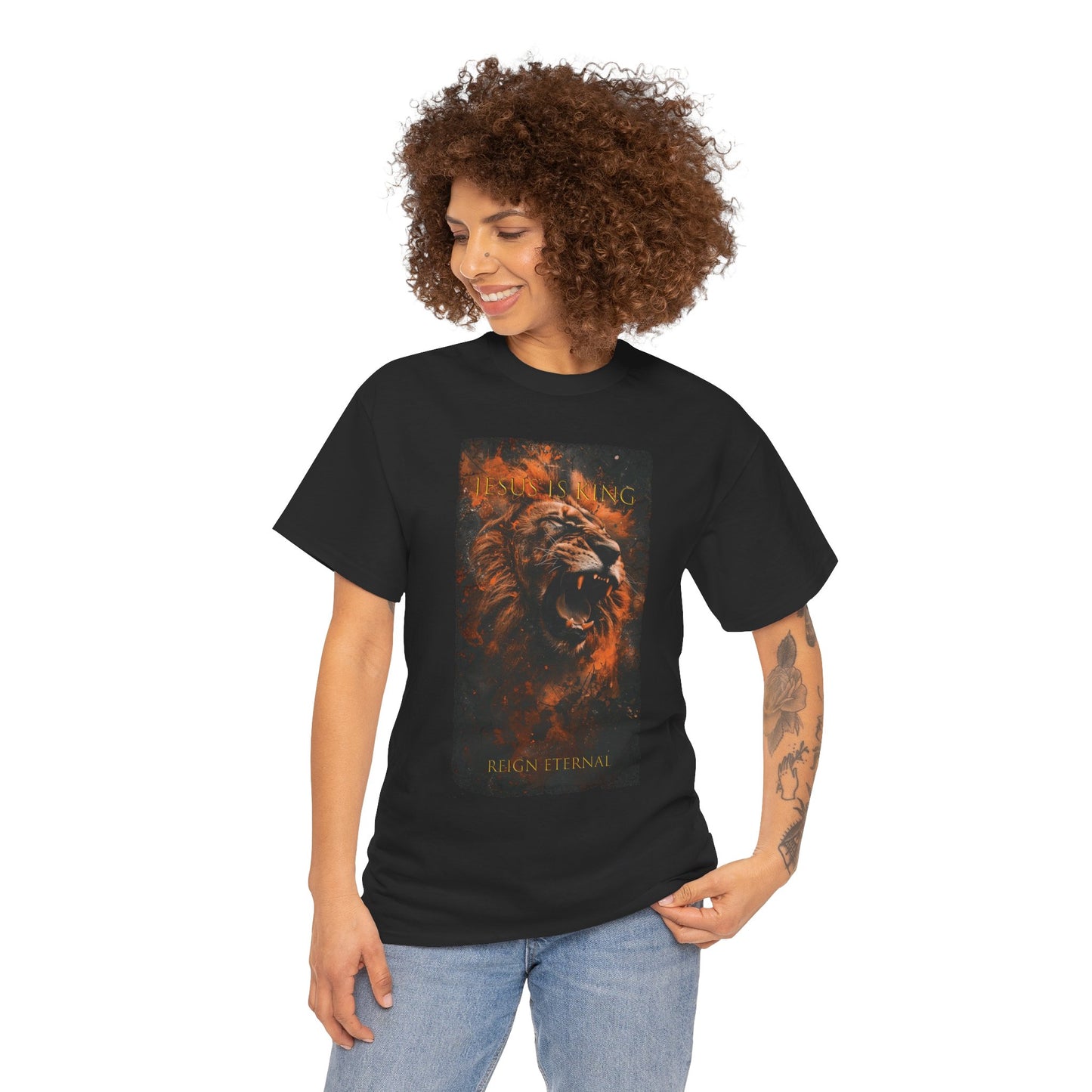 Jesus is King T-Shirt - Bold Christian Lion Design