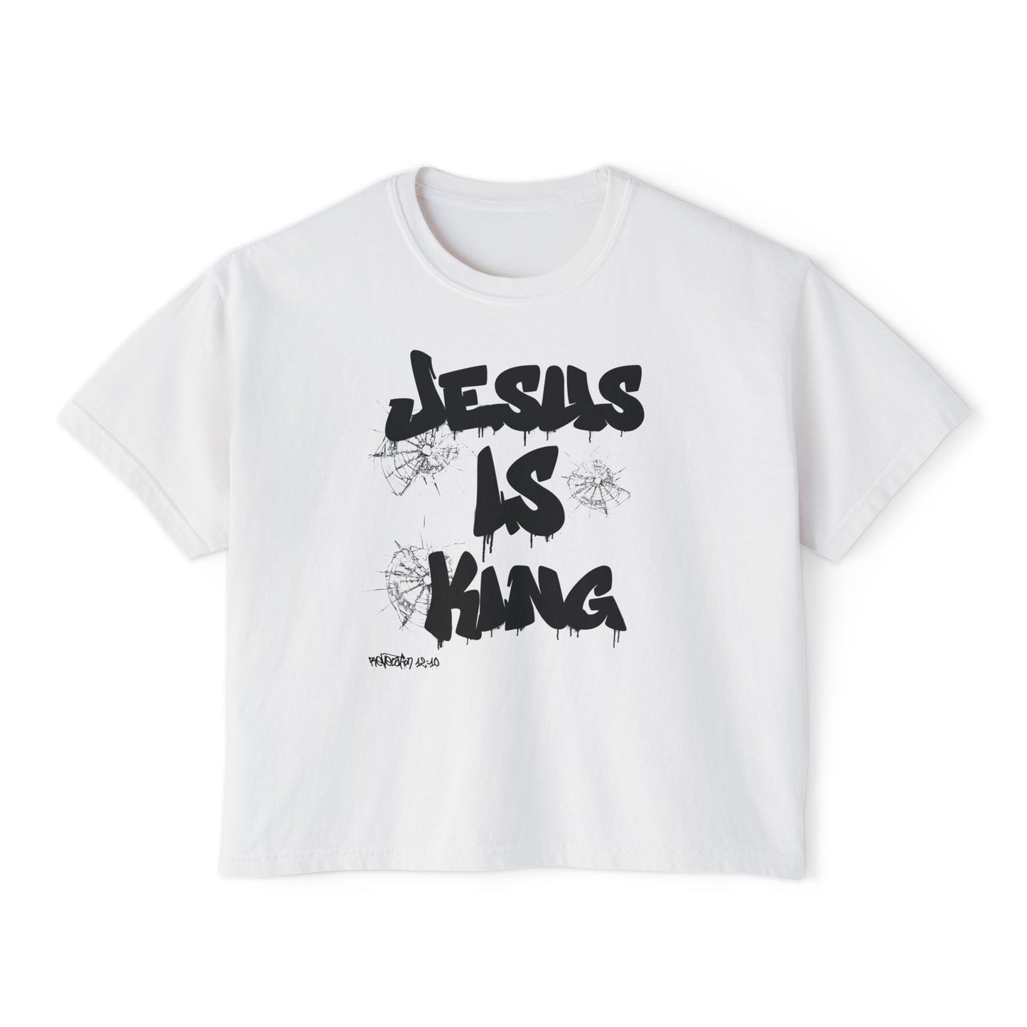 Warrior in Jesus Is King pink tee repping forgiven and dangerous faith

