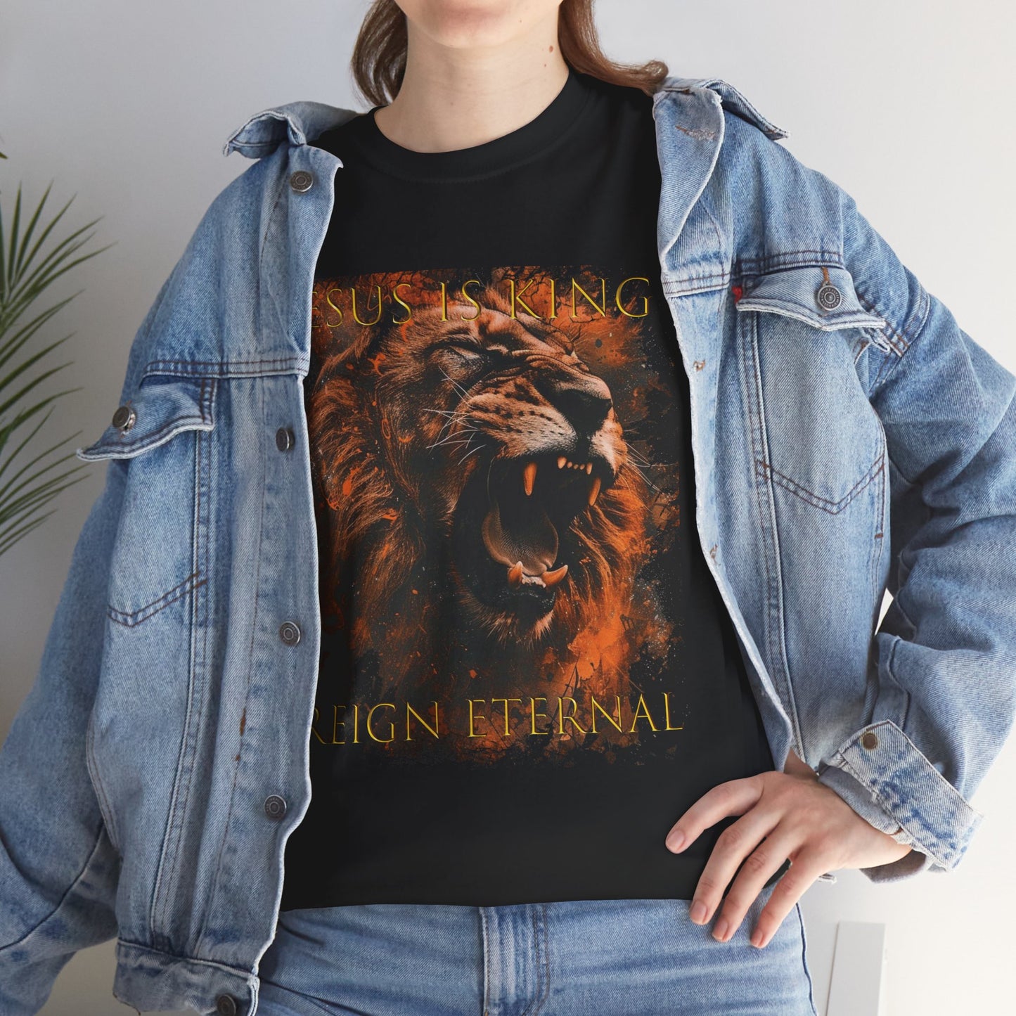 Jesus is King T-Shirt - Bold Christian Lion Design