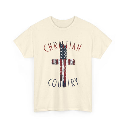 Christian Country American Flag Cross T-Shirt