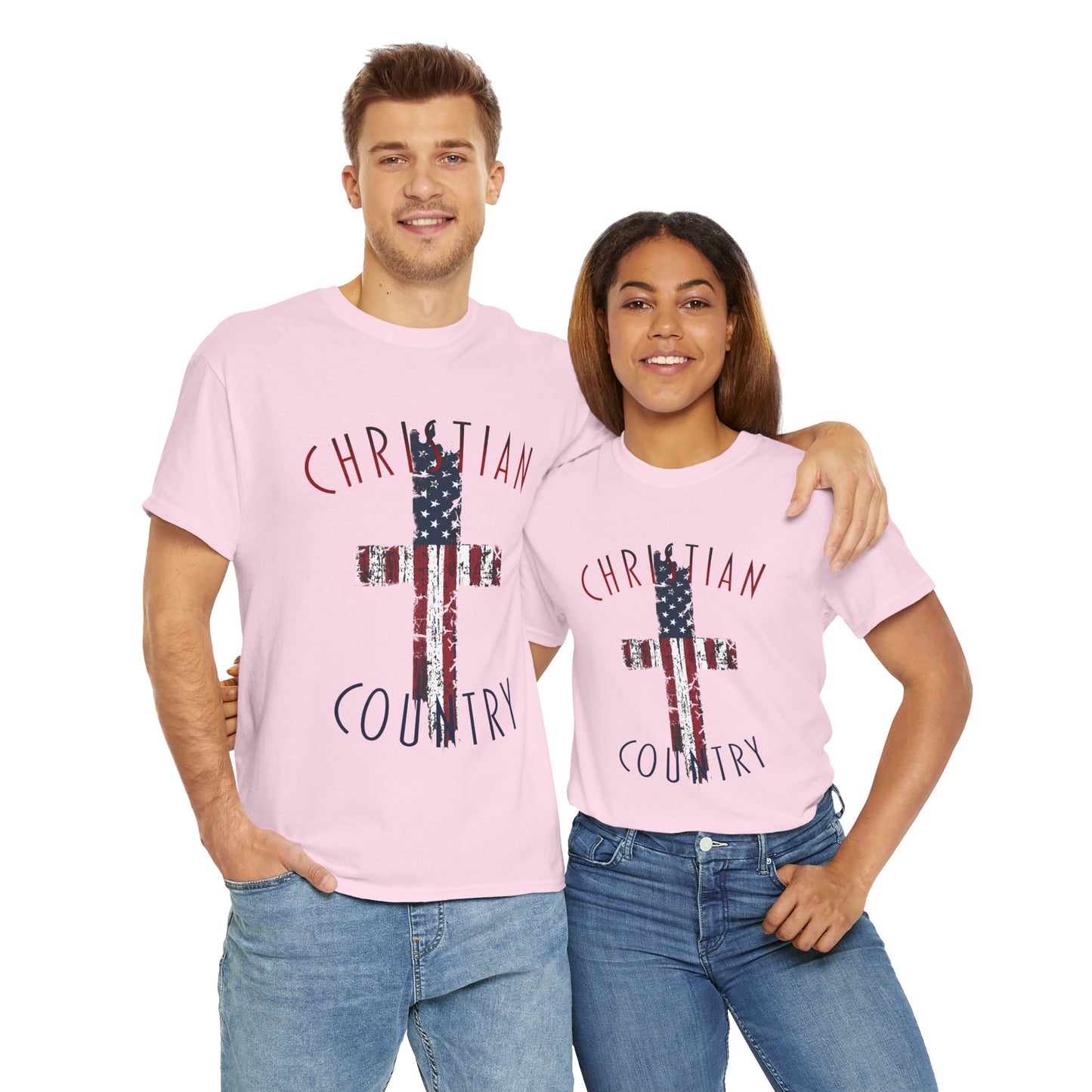 Christian Country American Flag Cross T-Shirt