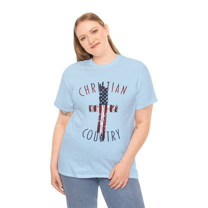 Christian Country American Flag Cross T-Shirt