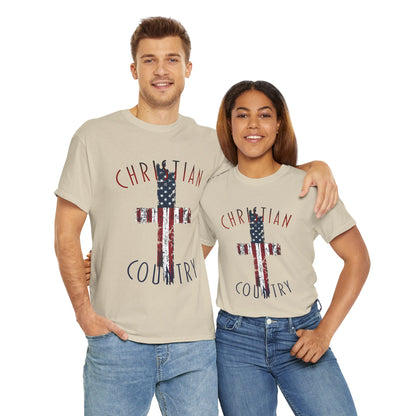 Christian Country American Flag Cross T-Shirt