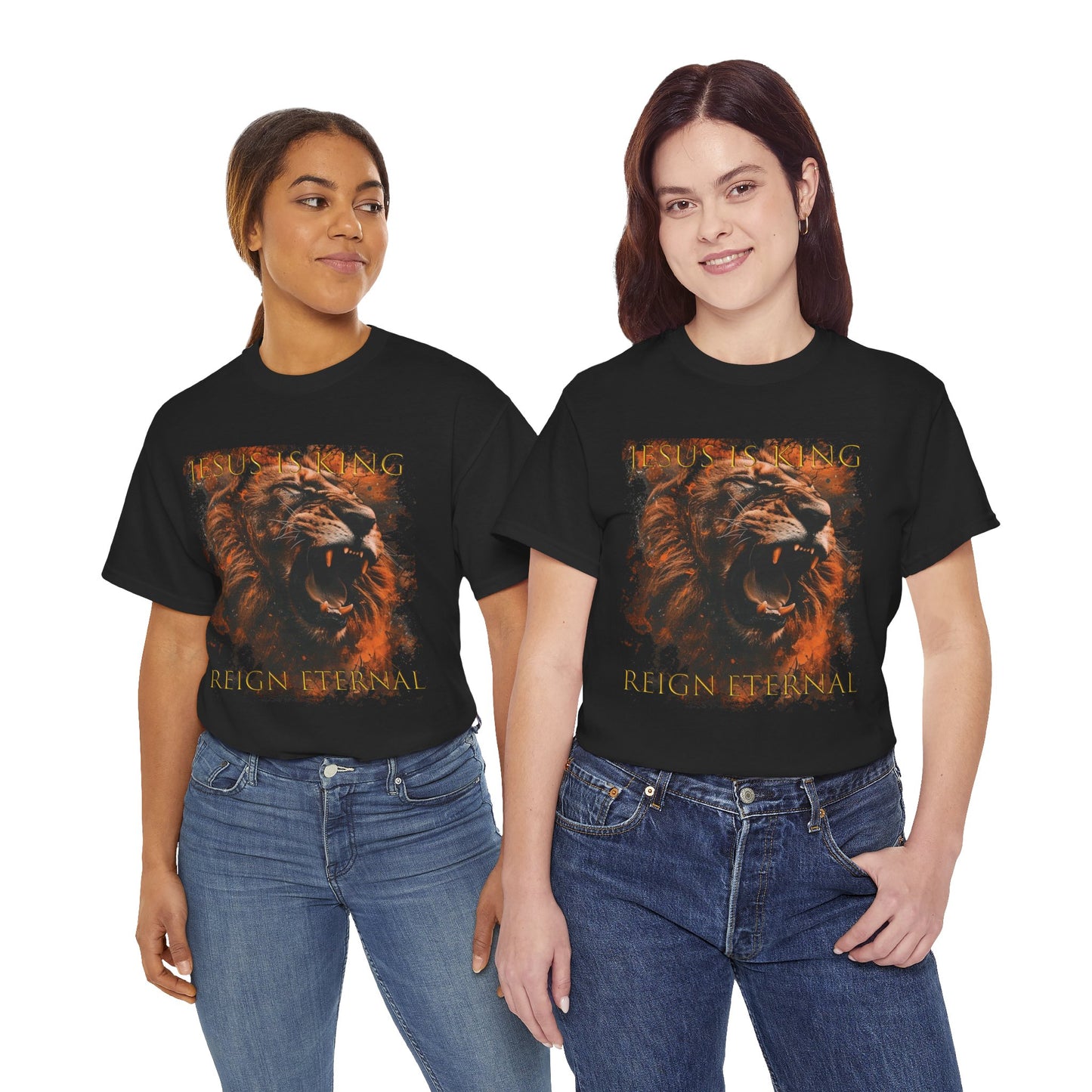 Jesus is King T-Shirt - Bold Christian Lion Design
