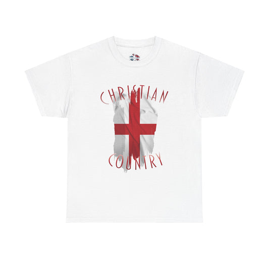 Christian Country England Flag T-Shirt, Unisex Graphic Tee, Faith-Based British Pride Apparel, Spiritual Gift